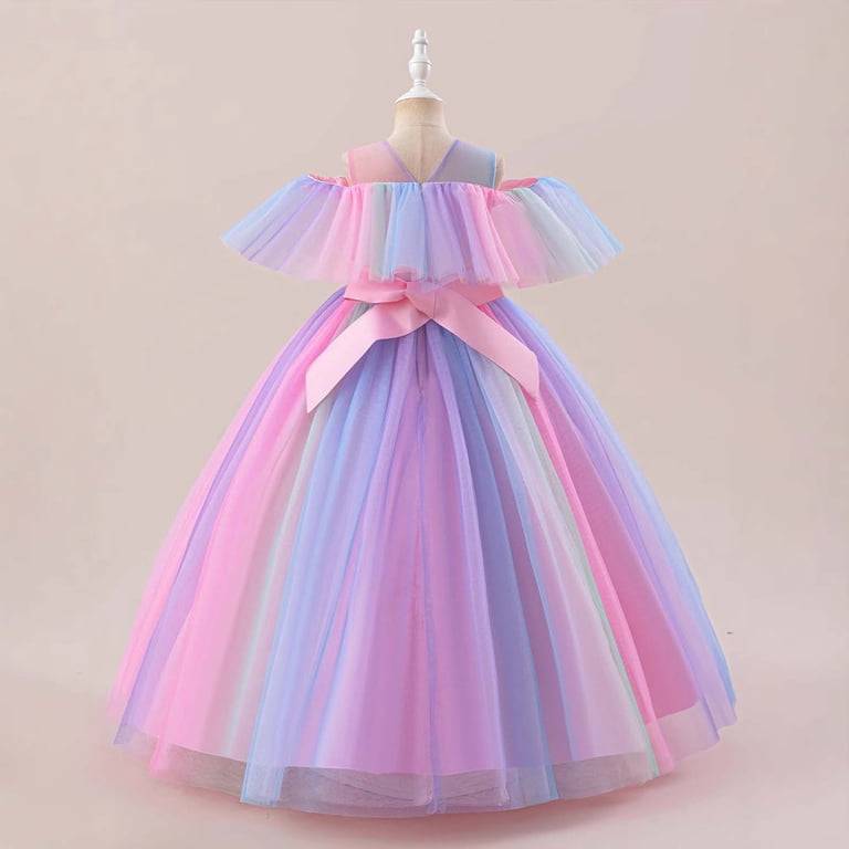 rainbow homecoming dress Maxi Dress Rainbow Chiffon long prom dresses, evening dresses,party  dresses, formal dress fg3395 main image 1