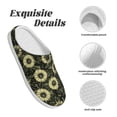 thumbnail image 5 of Fotbe Sunflowers Pattern Women's Fuzzy Curly Fur Memory Foam Loafer Slippers Indoor Outdoor Slippers Winter Home Shoes-46/47, 5 of 7