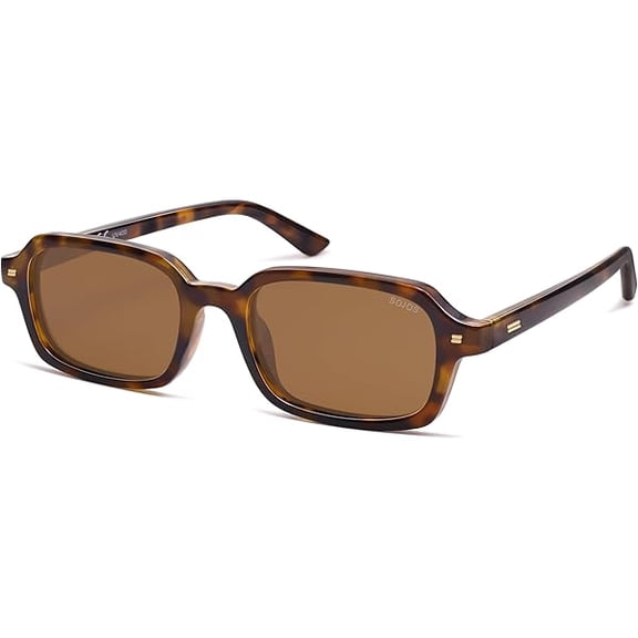 LYH Trendy Rectangle Polarized Sunglasses Womens Mens, Small Retro Fashion Thin Slim Square Sunnies SJ2610