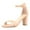 Nude, variant on FSJ Women Classic Round Open Toe Ankle Strap Sandals Chunky Block Heel Single Band Pumps Comfortable Wedding Guest Dress Shoes Size 8 Black