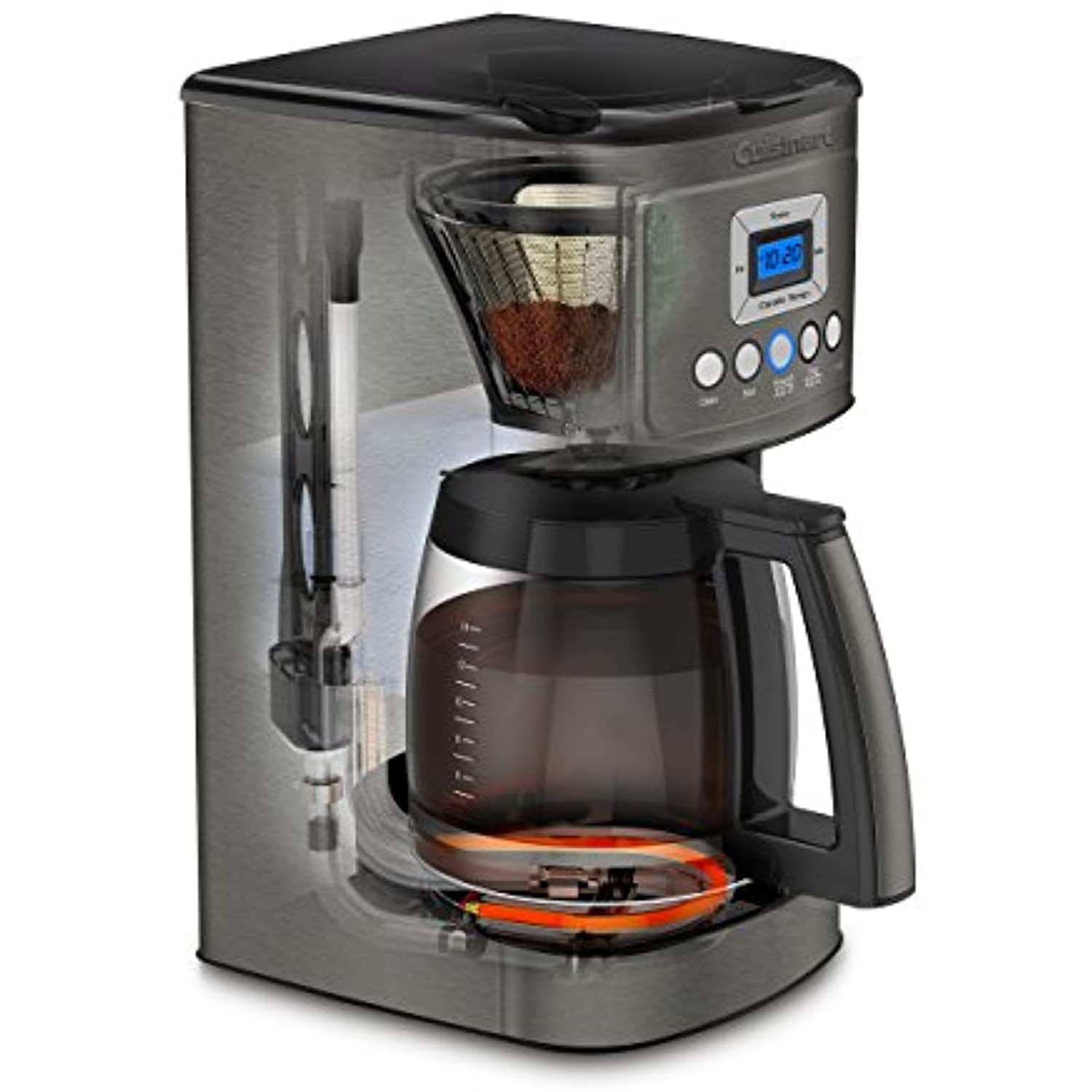 Cuisinart DCC-3200W 14C Jarra de vidrio PerfecTemp 14 tazas programable  cafetera paquete con polvo descalcificador y cuchara de medida de café (3