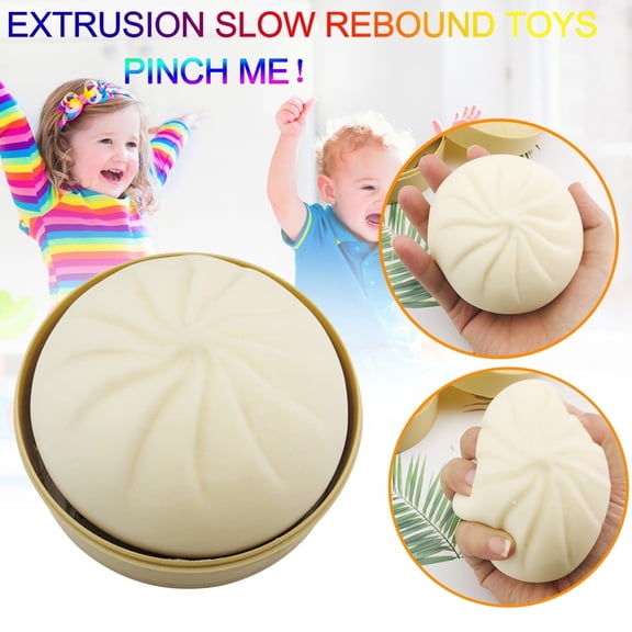 ELFINDEA Dumpling Stress Ball Fidget Toys Squeeze Dough Ball Squishy Bun Anxiety Relief Adult Squeeze