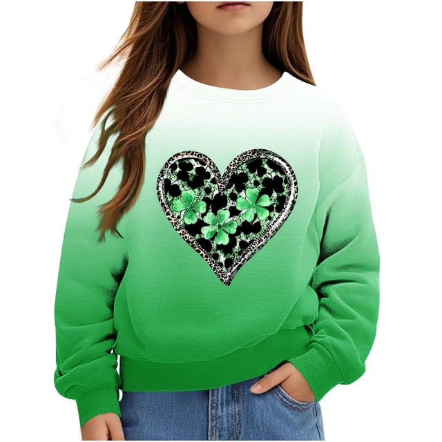 Tranfacy Hauts à Manches Longues pour Garçons et Filles, Chandail en Molleton Graphique pour Filles, T-shirt à Manches Longues à Motifs pour Enfants, Chandail en Molleton à Col Rond Imprimé Adapté aux Garçons et Chandails en Molleton à Capuche