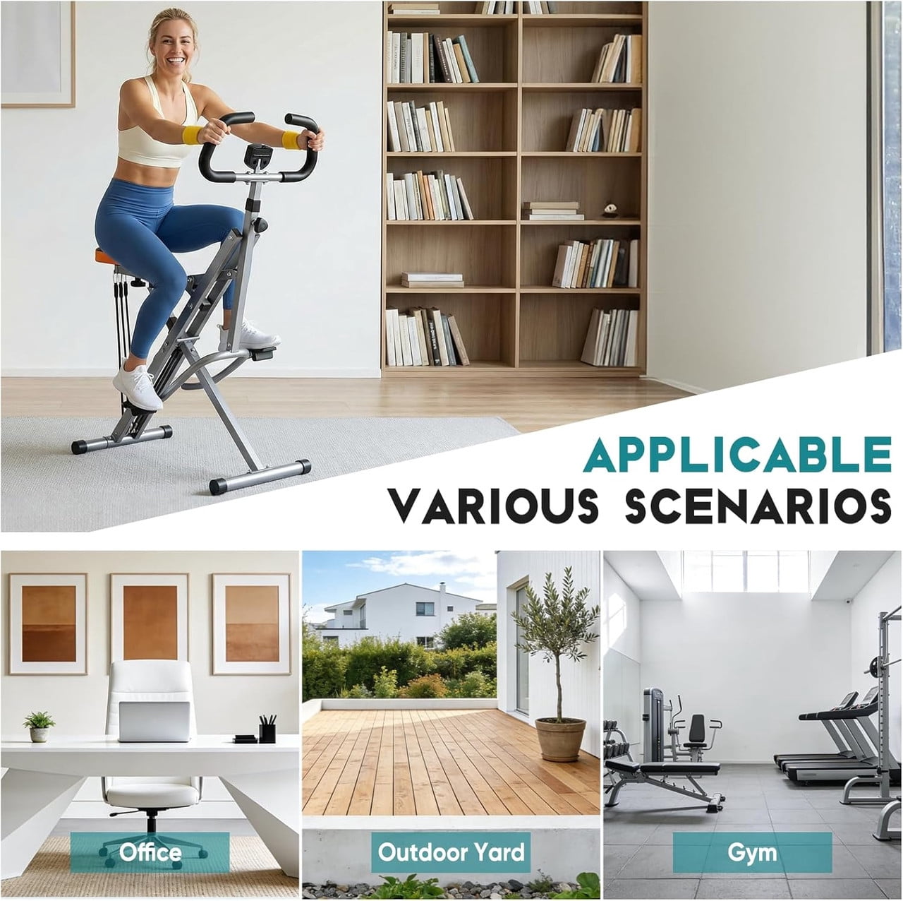 Simenmax Squat Machine for Home, 330 LBS Capacity Foldable Glute Exercise Equipment, Full Body Workout with Adjustable Resistance & Anti-Slip Pedals,Silver
