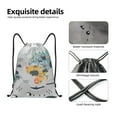 thumbnail image 4 of Balery The World Map with Cartoon Animals Pattern Drawstring Backpack Bag Sport Gym Sackpack Cinch Bags Pattern Drawstring Backpack Bag Sport Gym Sackpack Cinch Bags -Small, 4 of 6