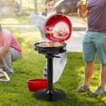 thumbnail image 2 of ORALNER Electric BBQ Grill with Stand, Warming Rack & Drip Tray, 15-Serving Electric Griddle Indoor & Outdoor Cooking Grilling Portable Patio Grill, for Balcony, Garden, Apartment, 1600W (Red), 2 of 18