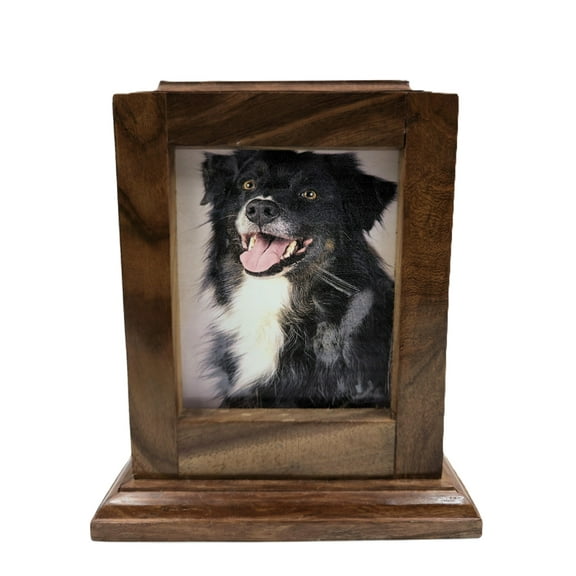Photo Frame Cremation Urn Box: Wooden Memorial Keepsake for Pet or Loved One