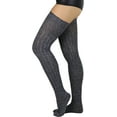 thumbnail image 4 of ToBeInStyle Women's Basic Rib Knit Thigh Highs - Grey, 4 of 7