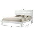 thumbnail image 3 of King Size White Panel Bed Frame with Geometric Design &amp; Curved Headboard - Solid Wood, Modern Bedroom Furniture - 80.2"x86.8"x50.4"H, Easy Assembly, 3 of 5