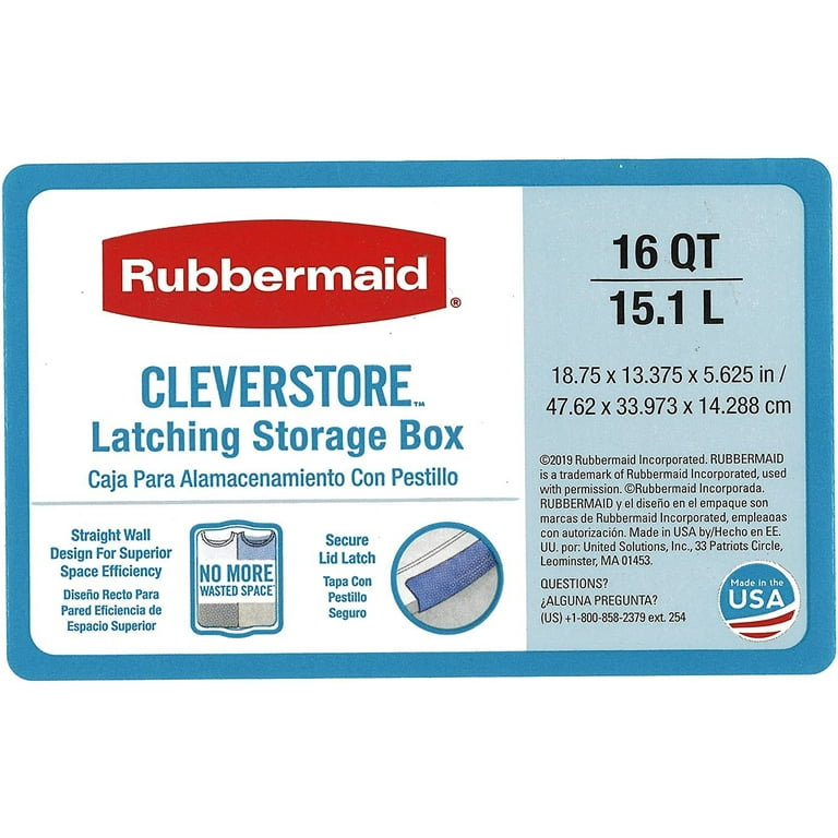 Rubbermaid Cleverstore 16 Quart Plastic Storage Tote Container w/ Lid (12  Pack)