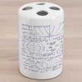 thumbnail image 1 of Modern Ceramic Toothbrush Holder, School Genius Smart Student Math Geometry Science Numbers Formules Image Art, Versatile Countertop for Bathroom, 4.5" X 2.7", Dark Purple White, by Ambesonne, 1 of 4