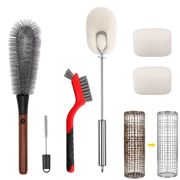 Lafati BBQ Grill Brush, Grill Basket Cleaner Kit with Wire Bristles and Nylon Brush, Gifts for Men