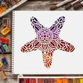 thumbnail image 6 of Starfish Stencils 11.8x11.8inch Plastic Mandala Starfish Painting Stencils Reusable Create DIY Starfish Crafts and Projects Stencils Ocean Theme Stencil for Painting on Wood Wall Floor DIY, 6 of 7