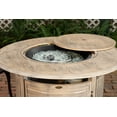 thumbnail image 5 of Fire Sense Thatcher Woodgrain Aluminum Convertible Gas Fire Pit Table 55,000 BTU Outdoor Portable with Fire Bowl Lid, Driftwood Finish-Round - 42", 5 of 17