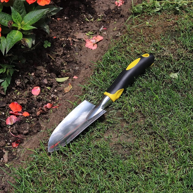 Paleta de jardín y pala de mano de goma blanda, mango ergonómico, ideal para cavar y plantar