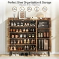 thumbnail image 3 of 40" Shoe Cabinet with 3 Doors & Adjustable Shelves for 30 Pairs, Tall Farmhouse Shoe Storage Rack for Entryway Living Room Closet, 3 of 9