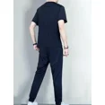 thumbnail image 4 of Conjunto de pantalones lisos para hombre, conjunto de camiseta y pantalones para entrenamiento sin logotipo para hombre, conjunto básico negro de dos piezas, camiseta nueva a juego de alta calidad, 4 of 4