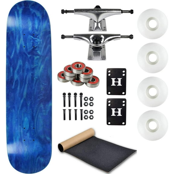Moose Complete Skateboard Stain Blue 8.25" With Silver Trucks and White Wheels