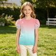thumbnail image 4 of ATOGUTA Girls Tee Shirts Graphic Tees Short Sleeve Tshirts Crewneck Cute Summer Casual Basic Tops for Kids Teen Size 4T-15, Mint Green, 4 of 6