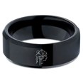 thumbnail image 2 of Tungsten Mens Ring Black Gamer Gift Small Matching Rings for Couples 13th Anniversary Mom, 2 of 7