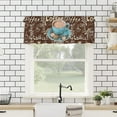 thumbnail image 4 of Coffee Theme Window Curtains Valance Rod Pocket Curtain Drapery for Living Room Kitchen Bathroom, Coffee Beans Sugar, Soft&Washable Small Window Treatment Valances, Farmhouse, 1 Panel, 54x18inch, 4 of 5