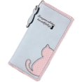 thumbnail image 2 of Women Long Purse With Zip And Press Stud Cat Pattern, 2 of 3