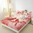 thumbnail image 4 of Manfei Cartoon Bird Child Full Size Sheets, Pink Blossoms Floral Bed Sheets, Kawaii Christmas Animal Microfiber Bedroom Decor, 4 Pieces, 4 of 7