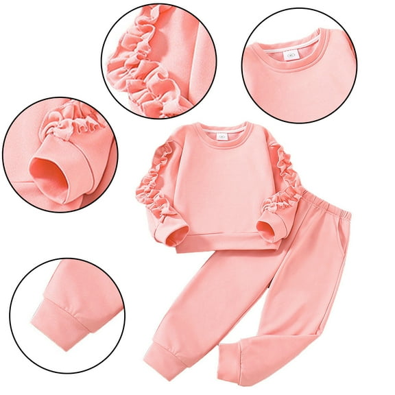 Esaierr Toddler Girls 2PCS Clothes Outfits Kids Sweatshirt Pants Outfits Fall Long Sleeve Winter Clothing Set for 4-7Y