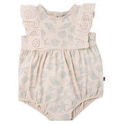 Modern Moments by Gerber Baby Girl Bubble Romper with Eyelet Trim, Sizes 0/3 onths - 24 Months