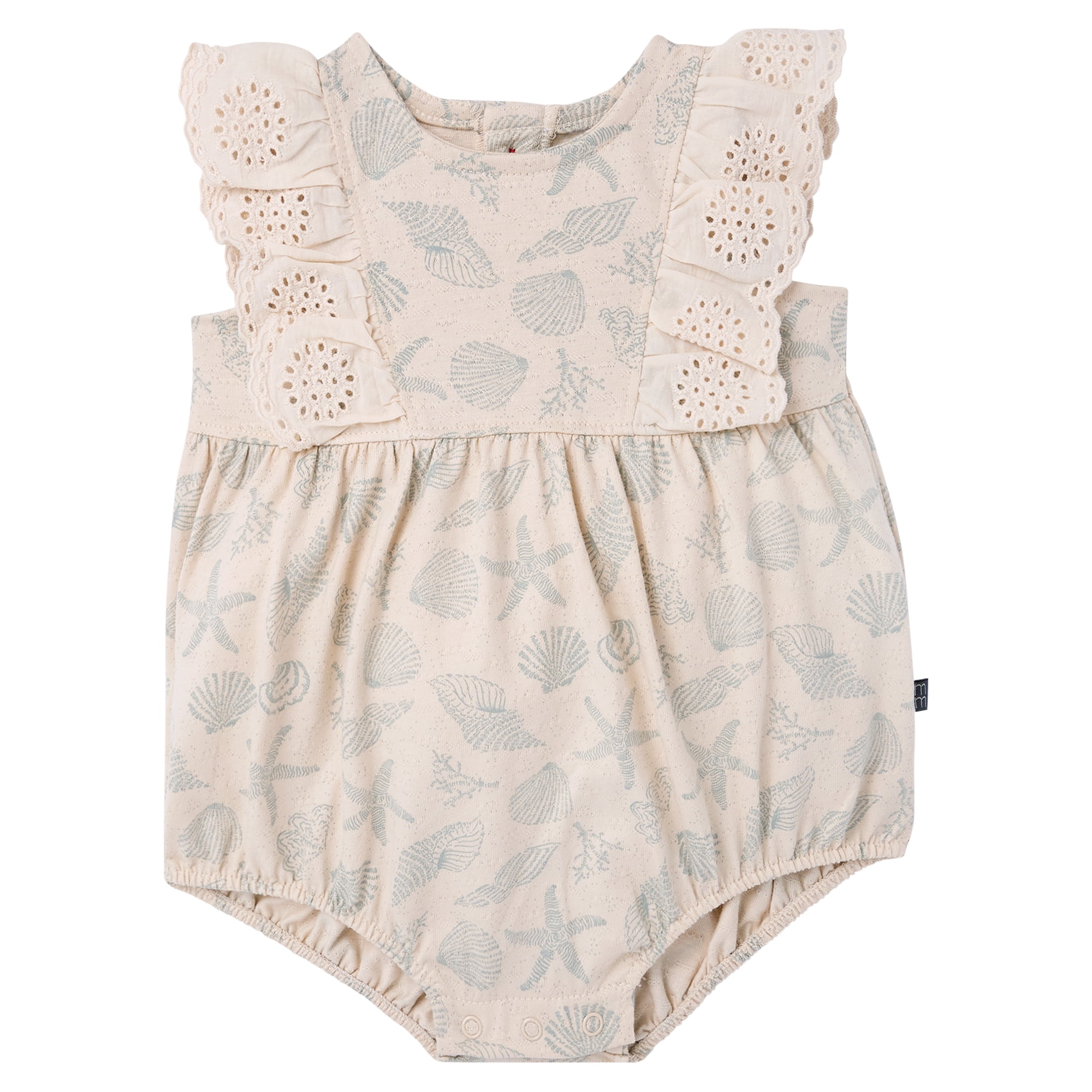 Modern Moments by Gerber Baby Girl Bubble Romper with Eyelet Trim, Sizes 0/3 onths - 24 Months