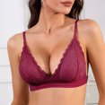 thumbnail image 4 of Wireless Bra For Women, Comfortable Lace Bralette with Breathable Fabric, Removable Padding and Wide Side Bands for Full Coverage and Support, 4 of 8