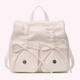 thumbnail image 2 of Mochila Cuero PU para Mujer Mochila Con Lazo Gran Capacidad (blanco), 2 of 9