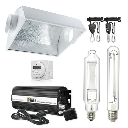 iPower 600 Watt HPS MH Digital Dimmable Grow Light System Kits Air Cooled Reflector Hood