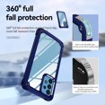 thumbnail image 6 of Feishell Fit for Samsung Galaxy A52 5G Clear Case,Support Wireless Charging,Fall Protection Back PC Transparent TPU Frame Plating Button Lightweight Slim Phone Case,Blue, 6 of 9