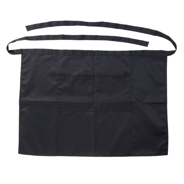 Apron Aprons Pockets Kitchen Server Waist Waitress Black Chef Short ...