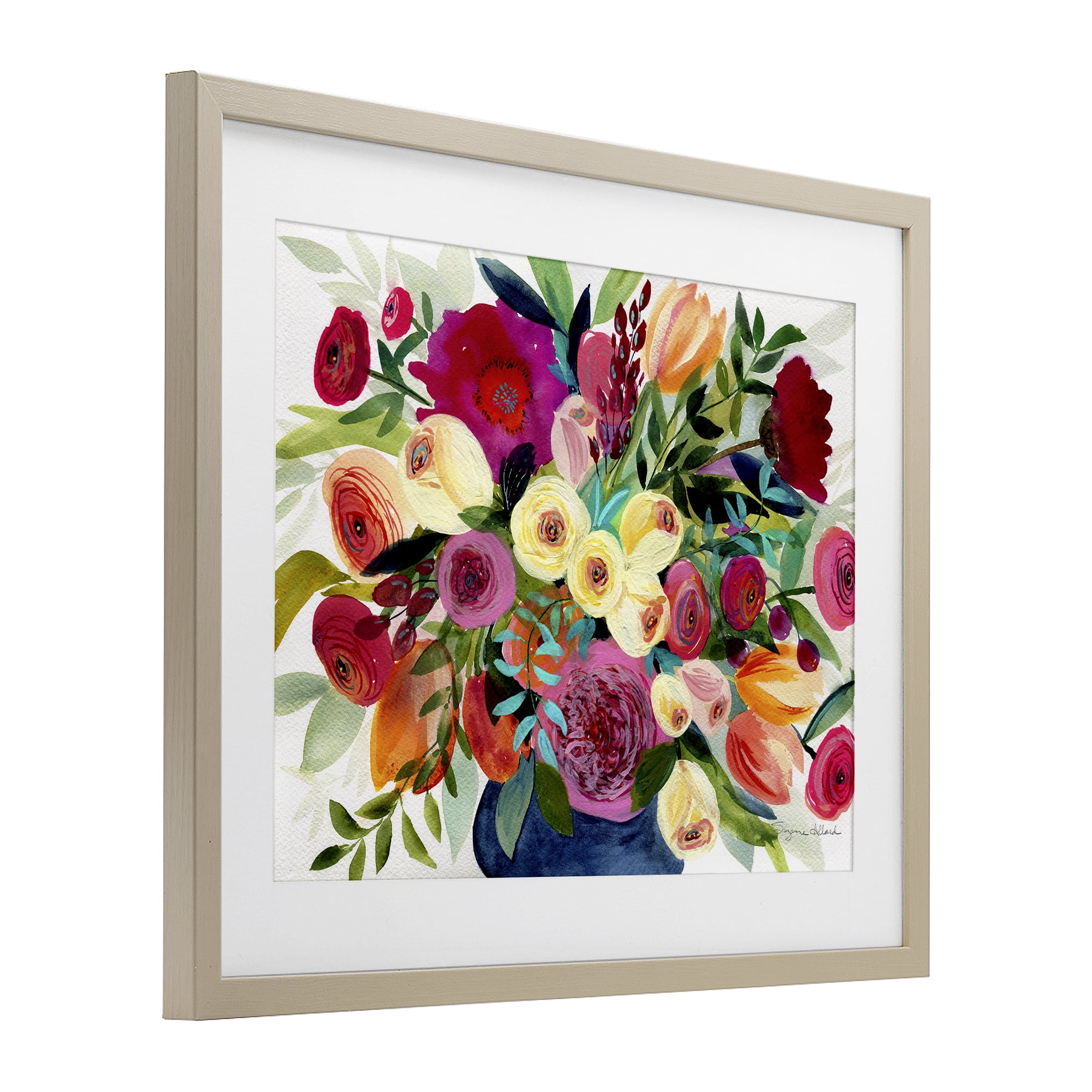 Stupell Industries Morning Joy Bouquet Birch Framed Print Under Glass, design by Suzanne Allard