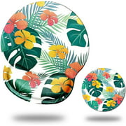Mouse Pad with Wrist Support, Ergonomic Mouse Pad with Gel Wrist Rest Support , Non-Slip PU Base Tropical Flowers