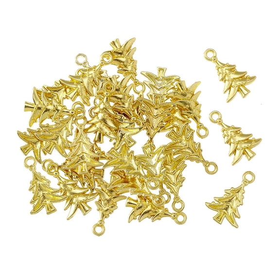 HILOGEL 30 Pcs Metal Mini Christmas Tree Pendant Decoration Hanging Ornament Home Decor Festive Party Tree Door Christmas