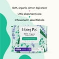 thumbnail image 5 of Honey Pot 100% Organic Cotton Cover Cooling Herbal Infusion Heavy Flow Overnight Pads, 16 Count, 5 of 12