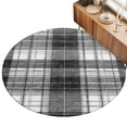 thumbnail image 2 of Round Rugs 6Ft, Black Buffalo Plaid Round Area Rug Washable Indoor Throw Carpet, Farmhouse Modern Checkered Soft Non Slip Circle Rug for Office Cabinet Home Decor Aesthetic, 2 of 8