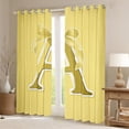 thumbnail image 2 of Erosebridal Yellow Bowknot Curtains and Drapes (52x84), Initial Letter A 30%-50% Blackout Curtains for Bedroom, Cartoon Monogrammed Curtains for Living Room, Window Curtains Bedroom Decorative, 2 of 6