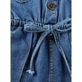 thumbnail image 2 of Diconna Toddler Baby Girls Denim Romper Blue Short Sleeve Button Lapel Jeans Clothes, 2 of 5