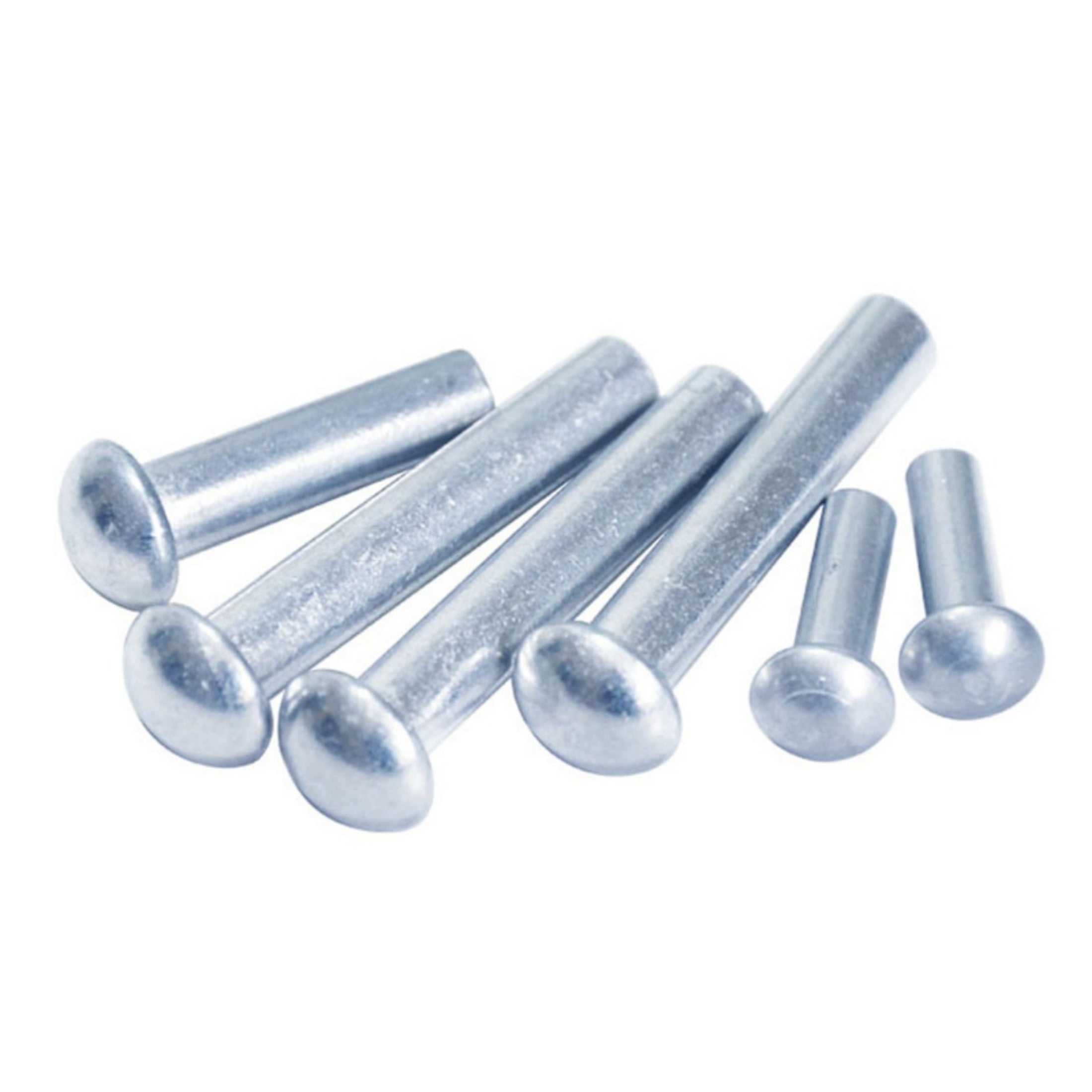 500g Galvanized Half Round Head Solid Iron Rivets 12x25mm (about 13 pieces).