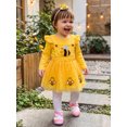 thumbnail image 5 of RUINIXCW Baby Girls Fall Outfit Romper and Bee Embroidery Suspender Skirt Headband, 5 of 8