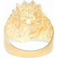 thumbnail image 4 of Floreo 10k Yellow Gold 23mm Jesus Face Two-Tone CZ Praying Hands Men's Ring, Sizes 5 - 13, 4 of 5