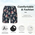 thumbnail image 3 of Yiaed Sailboat And Wave Print Mens Swim Trunks Bathing Suit Compression Liner Beach Swim Shorts Swimwear Quick Dry Zipper Pocket No-Chafing Board Short-Large, 3 of 6