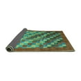 thumbnail image 2 of Ahgly Company Indoor Rectangle Checkered Turquoise Blue Modern Area Rugs, 5' x 8', 2 of 4