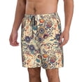thumbnail image 2 of Naloa Floral With Birds Men's Beach Shorts, Surfing shorts, Swim trunks, Quick Dry Swim Trunks for Surfing Beach Fun - Large, 2 of 9