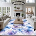 thumbnail image 3 of Blue Purple 5x7 Area Rugs for Living Room, Flowers Pansy Watercolor Gradient Plant Petals Non Slip Floor Mat Washable Low-Profile Indoor Carpet for Bedroom, Dining Room, Bathroom, 3 of 9