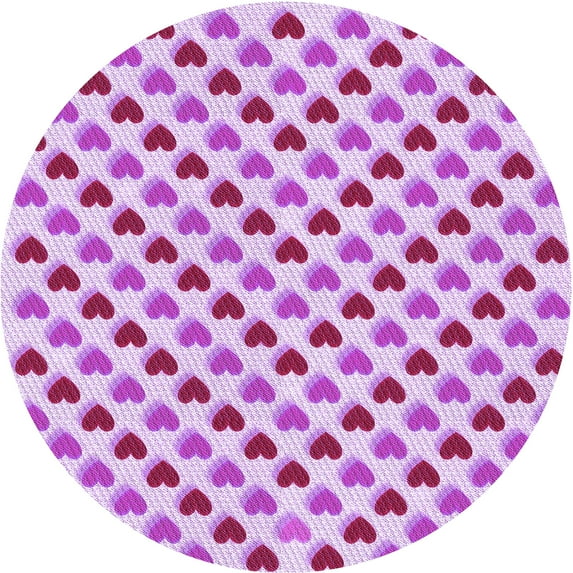 Ahgly Company Machine Washable Indoor Round Transitional Blossom Pink Area Rugs, 6' Round